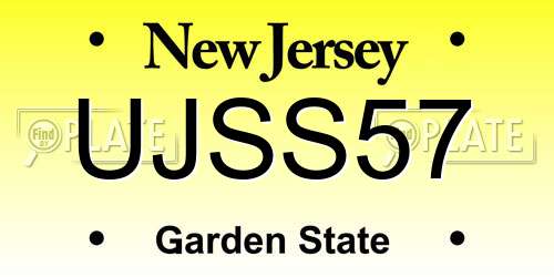 UJSS57 New Jersey License Plate