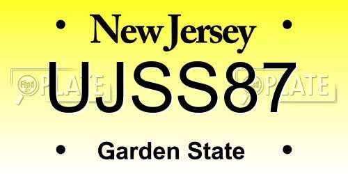 UJSS87 New Jersey License Plate