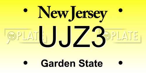 UJZ3 New Jersey License Plate