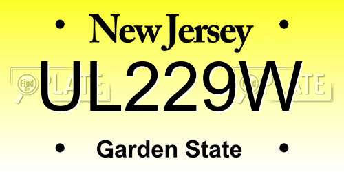 UL229W New Jersey License Plate