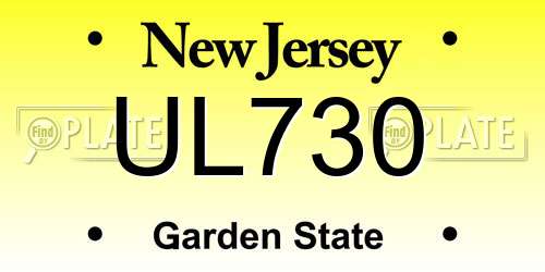 UL730 New Jersey License Plate