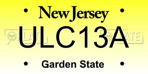 ULC13A New Jersey License Plate