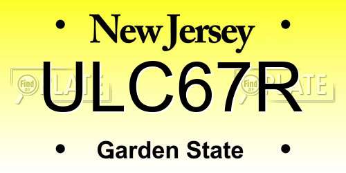 ULC67R New Jersey License Plate