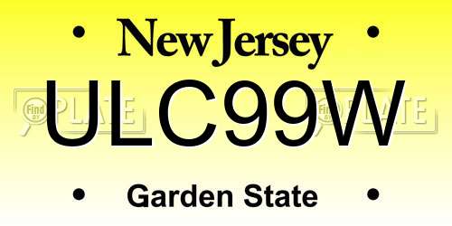 ULC99W New Jersey License Plate