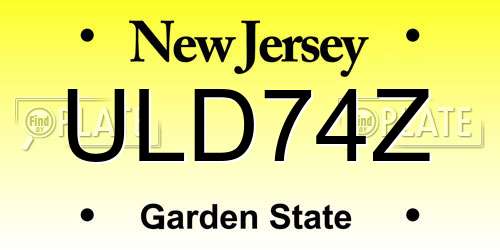 ULD74Z New Jersey License Plate
