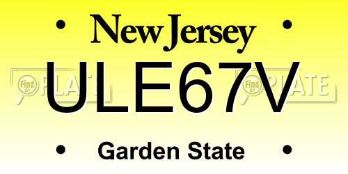 ULE67V New Jersey License Plate