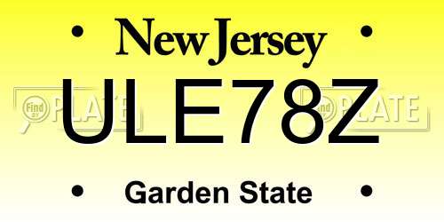 ULE78Z New Jersey License Plate