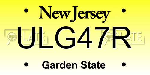 ULG47R New Jersey License Plate