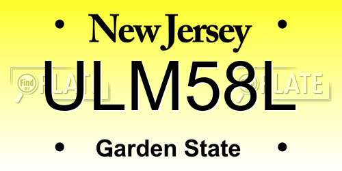 ULM58L New Jersey License Plate