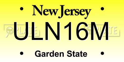ULN16M New Jersey License Plate