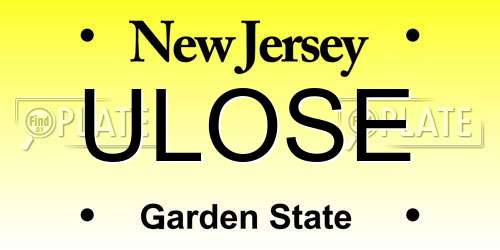 ULOSE New Jersey License Plate