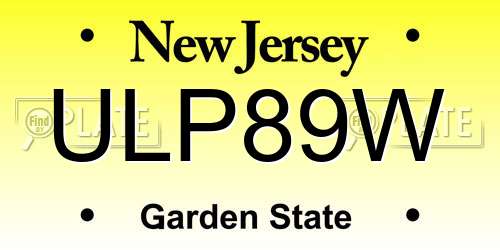ULP89W New Jersey License Plate