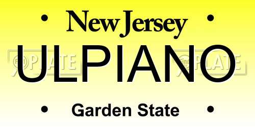 ULPIANO New Jersey License Plate