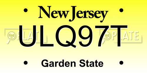 ULQ97T New Jersey License Plate