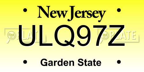 ULQ97Z New Jersey License Plate