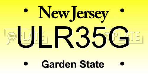ULR35G New Jersey License Plate