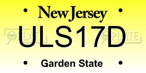 ULS17D New Jersey License Plate