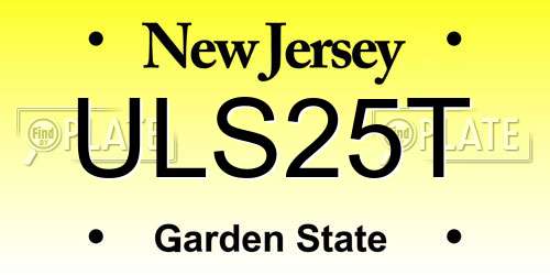 ULS25T New Jersey License Plate