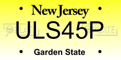 ULS45P New Jersey License Plate