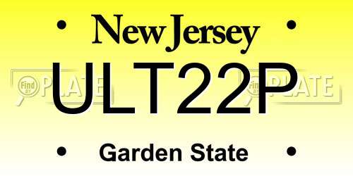ULT22P New Jersey License Plate