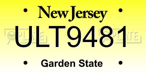 ULT9481 New Jersey License Plate
