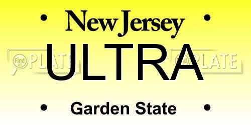 ULTRA New Jersey License Plate