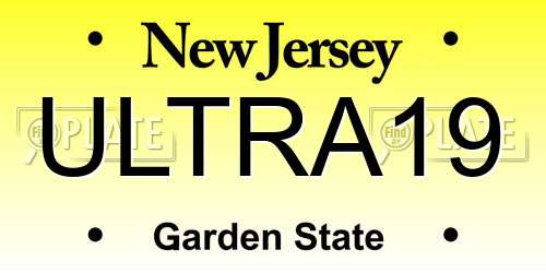 ULTRA19 New Jersey License Plate