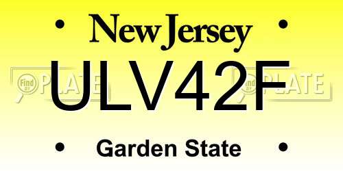 ULV42F New Jersey License Plate