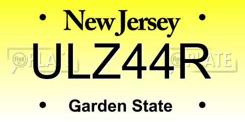 ULZ44R New Jersey License Plate