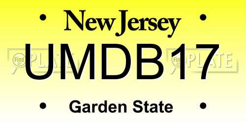 UMDB17 New Jersey License Plate