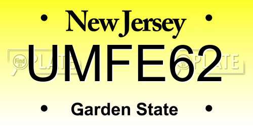 UMFE62 New Jersey License Plate