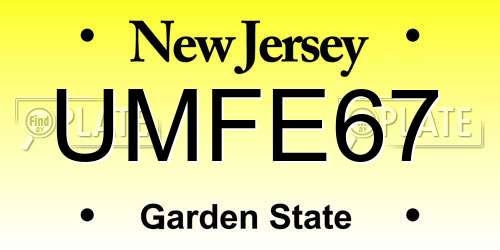 UMFE67 New Jersey License Plate