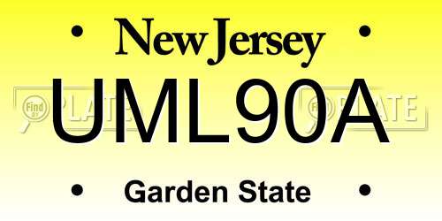 UML90A New Jersey License Plate