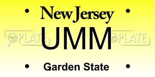 UMM New Jersey License Plate