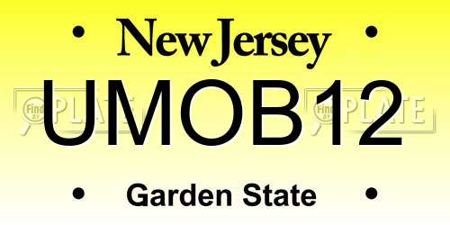 UMOB12 New Jersey License Plate