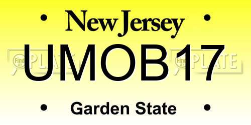UMOB17 New Jersey License Plate