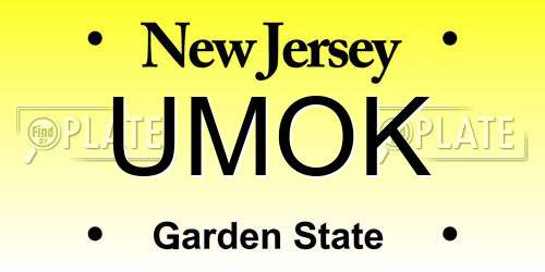 UMOK New Jersey License Plate