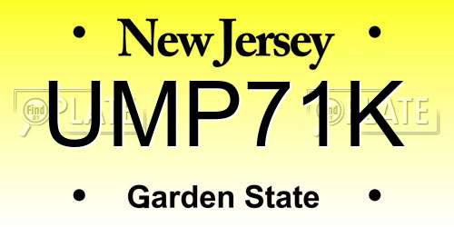 UMP71K New Jersey License Plate
