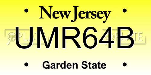 UMR64B New Jersey License Plate