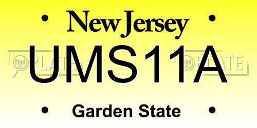 UMS11A New Jersey License Plate
