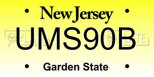 UMS90B New Jersey License Plate