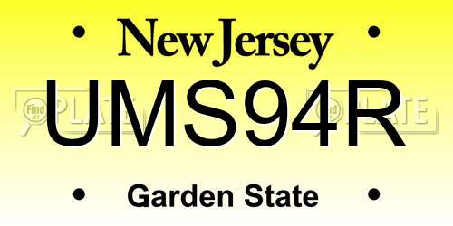 UMS94R New Jersey License Plate