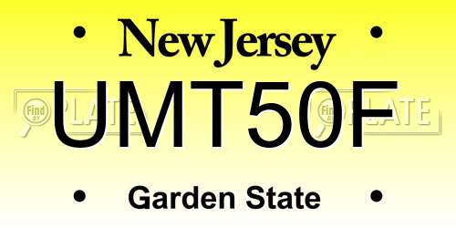 UMT50F New Jersey License Plate