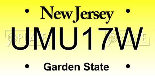 UMU17W New Jersey License Plate
