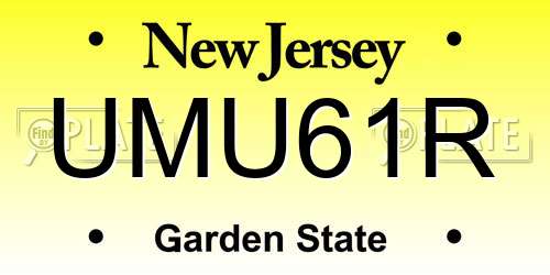 UMU61R New Jersey License Plate