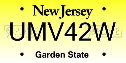UMV42W New Jersey License Plate