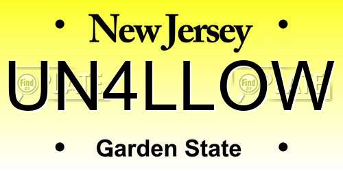 UN4LLOW New Jersey License Plate