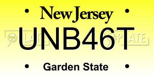 UNB46T New Jersey License Plate