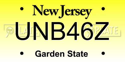 UNB46Z New Jersey License Plate