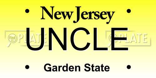 UNCLE New Jersey License Plate